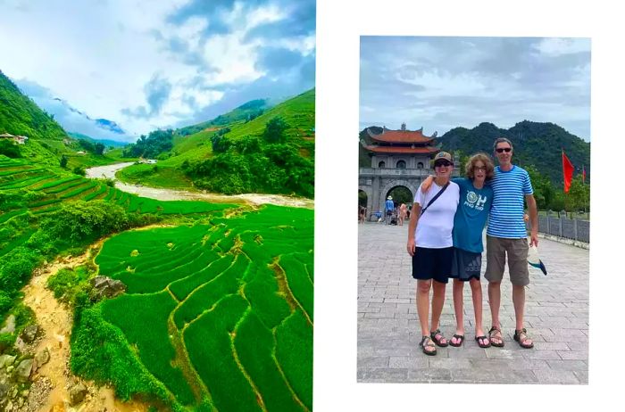 Sapa rice terrace and family in Ninh Binh