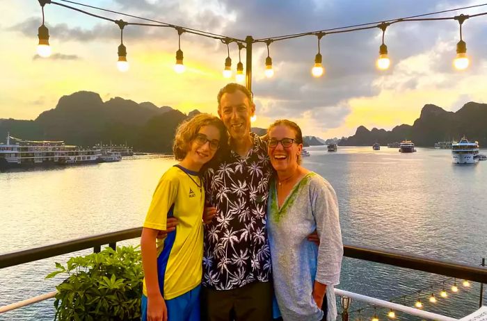 Ariel Frager and family on Ha Long Bay