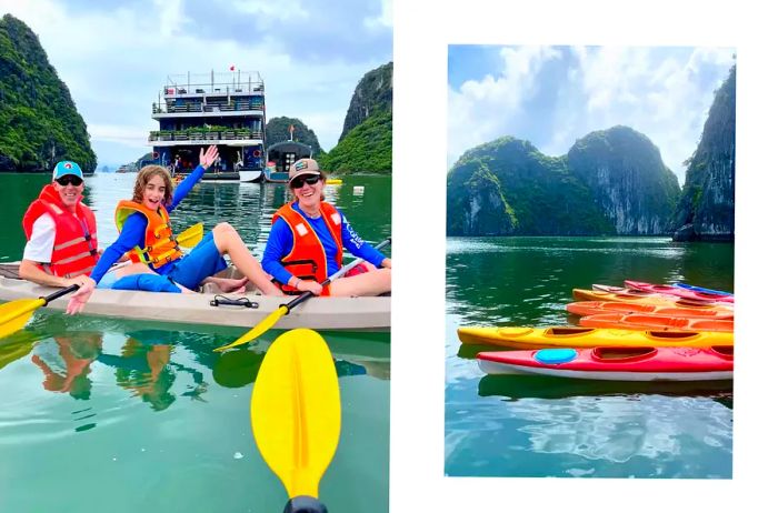 Ariel Frager and family in Ha Long Bay