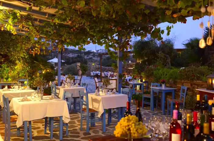 Restaurant patio at Villa Marandi Suites