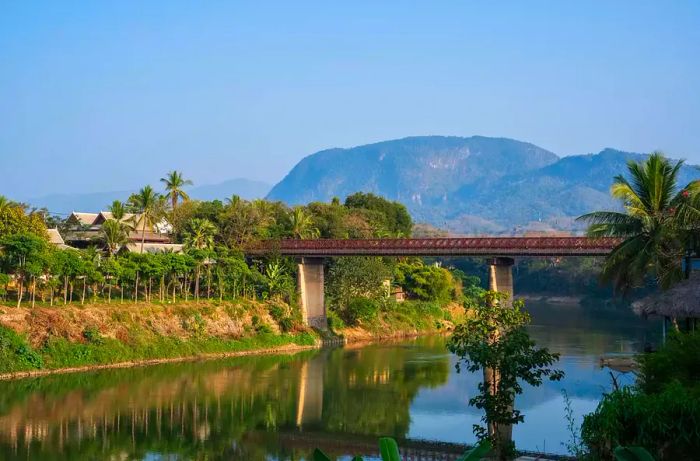 The Nam Khan River in Luang Prabang, Laos