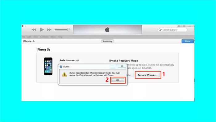 Khắc phục sự cố iPhone tự tắt nguồn bằng iTunes - Bước 5