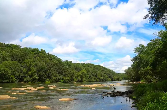 The Chattahoochee River Flowing Through Sandy Springs, Georgia