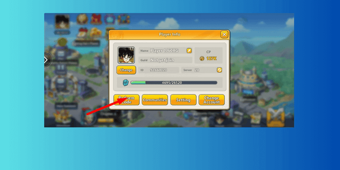 Hướng dẫn nhập mã code Strongest Fighter Awakened - Bước 2