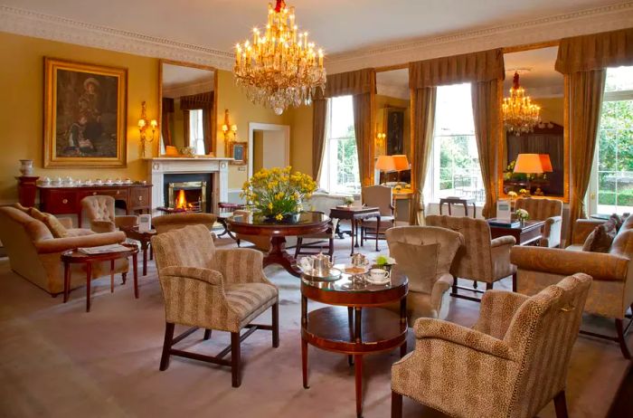 The drawing room at the Merrion in Dublin.