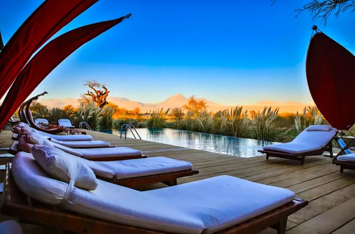 The stunning pool at Tierra Atacama.