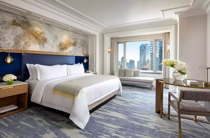 A glimpse into the interior of a guest room at The St. Regis Toronto