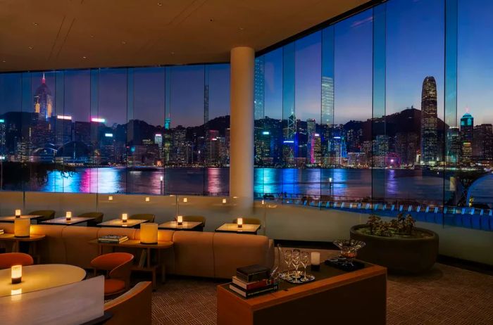 The lounge space at the Regent Hong Kong hotel.