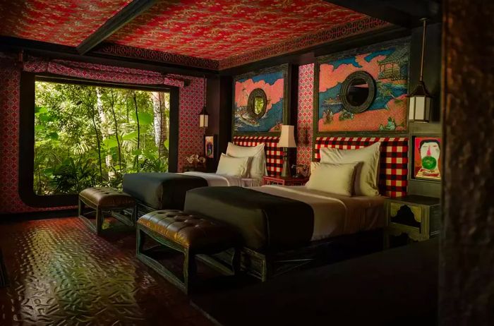 A glimpse inside a guest room at Capella Ubud