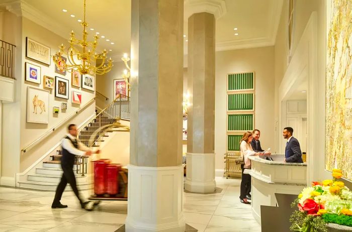 Interior view of Lancaster Hotel's lobby