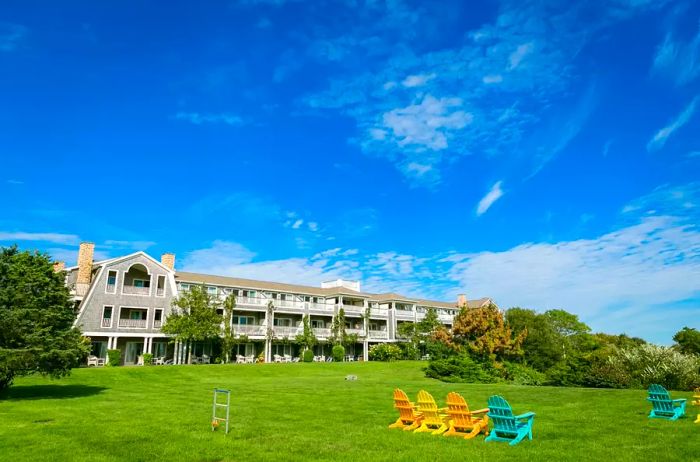 The facade of The Winnetu Oceanside Resort.