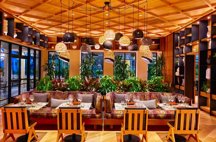 The dining area at the Mission Pacific Beach Resort