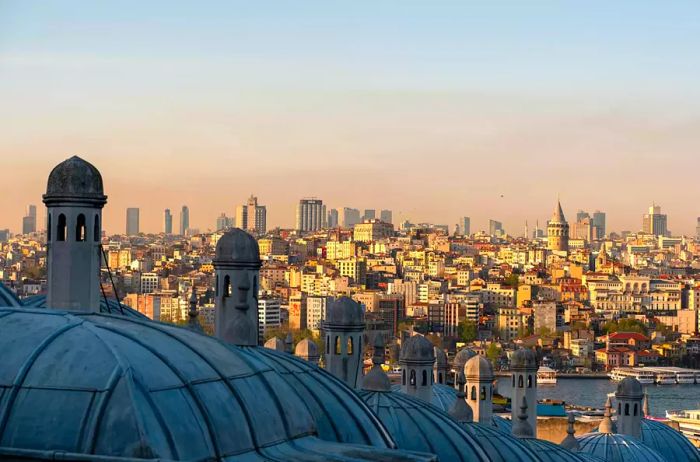 A view of the Bosphorus over the Suleymaniye Mosque in Istanbul