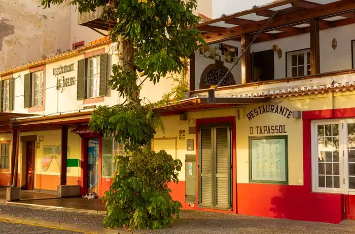 Charming storefronts in Funchal