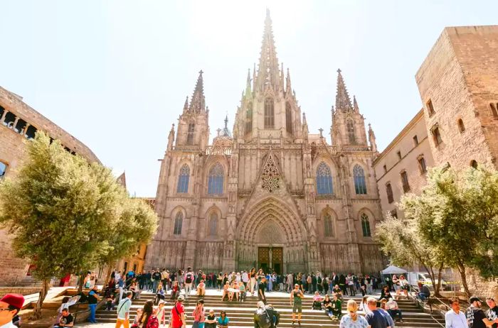 The iconic Barcelona Cathedral.