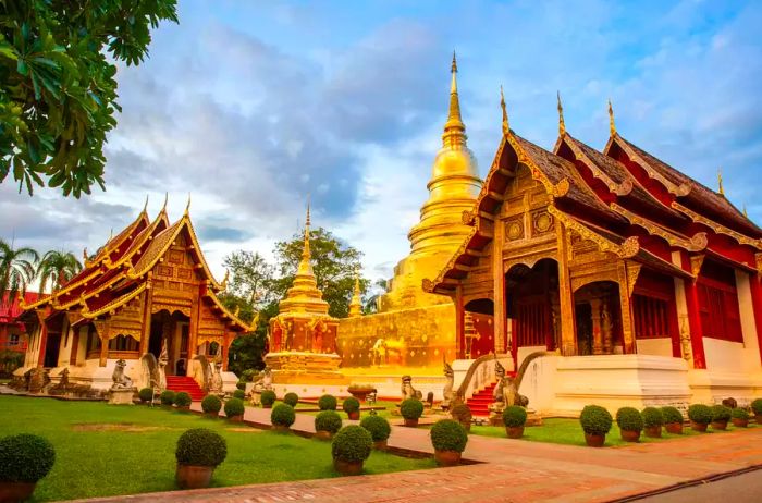 Wat Phra Singh Woramahaviharn, a Buddhist temple located in Chiang Mai, Thailand.