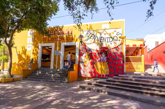 Vibrant buildings in Oaxaca