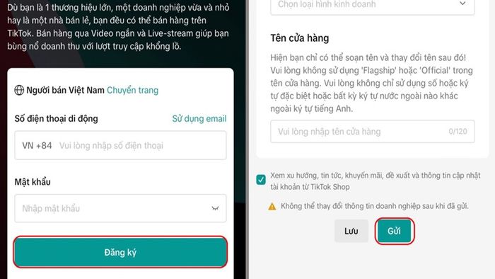 Bước 2: Thiết lập tài khoản bán hàng trên TikTok Shop
