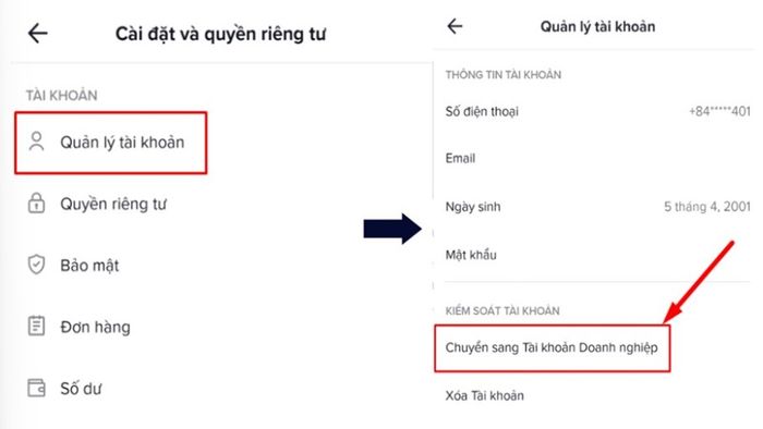 Bước 1: Thiết lập tài khoản doanh nghiệp TikTok