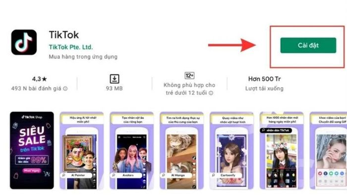 Bước 3: Tiến hành cài đặt TikTok