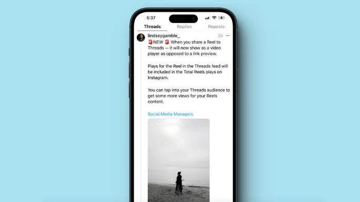 Chia sẻ Instagram Reels lên Threads để tăng tương tác