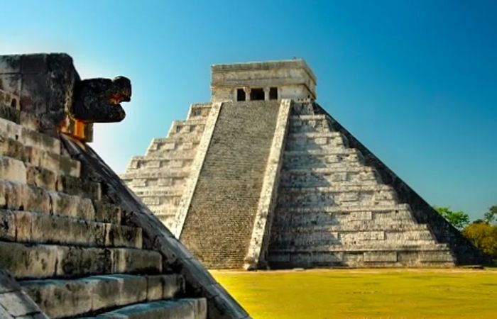 The ancient Mayan ruins of the Chichen Itza temple near Progreso, Mexico