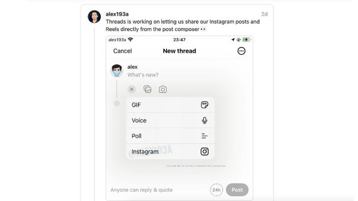 Chia sẻ Instagram Reels trực tiếp trên Threads