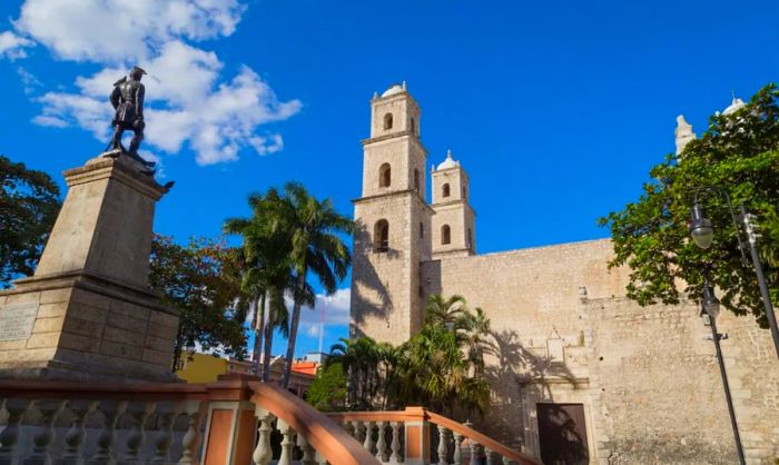 A panoramic view of Merida Cathedral in Merida, Mexico.