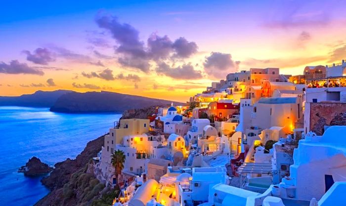 Santorini during sunset