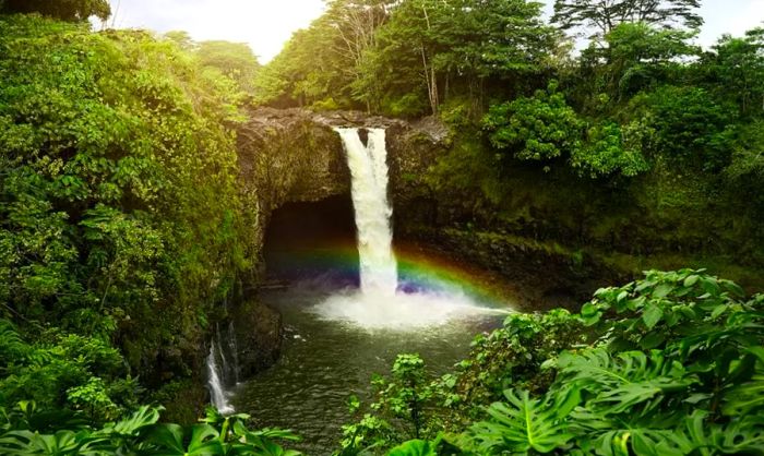 Rainbow Falls in Hawaii