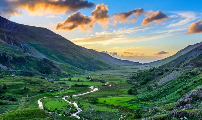 Twilight in Snowdonia National Park, Wales.