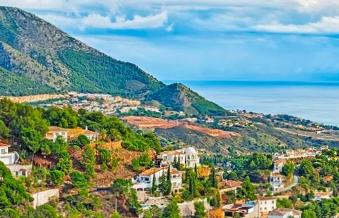 A scenic hillside view of Mijas in Spain