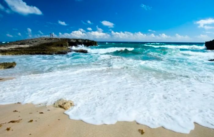 Cozumel beach near the Mayan ruins