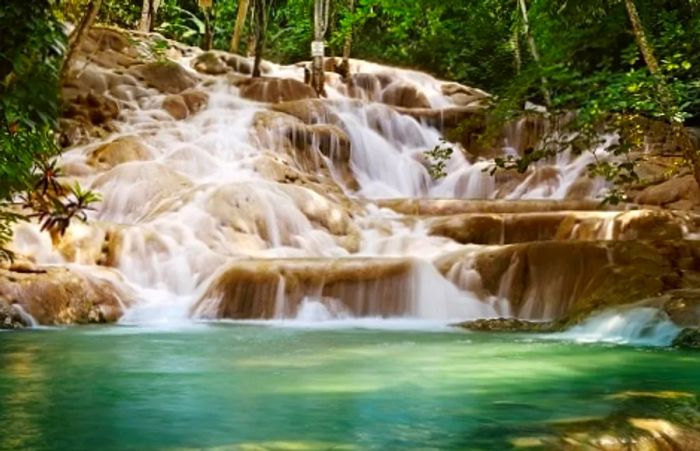 Dunn's River Falls, located near Montego Bay in Jamaica