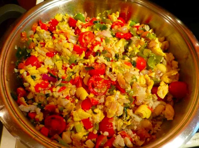 jamaican ackee and saltfish in a bowl