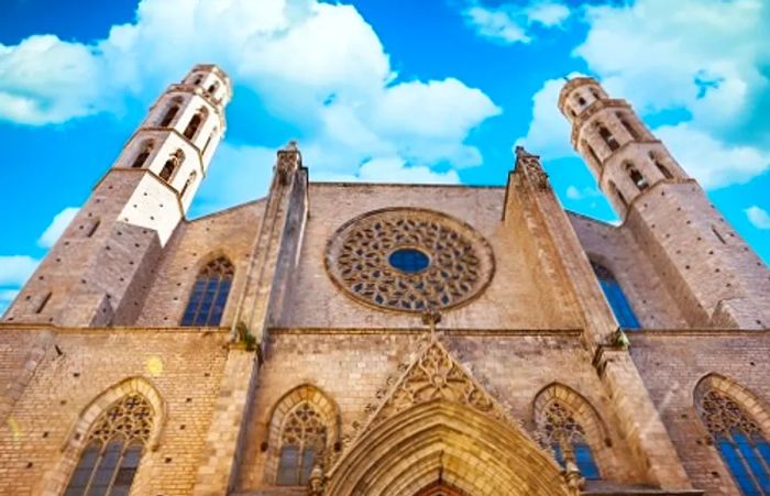 gazing up at the Basilica of Santa Maria del Mar