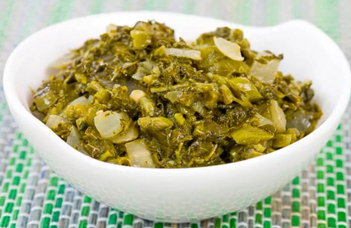 bowl of authentic St. Thomas callaloo