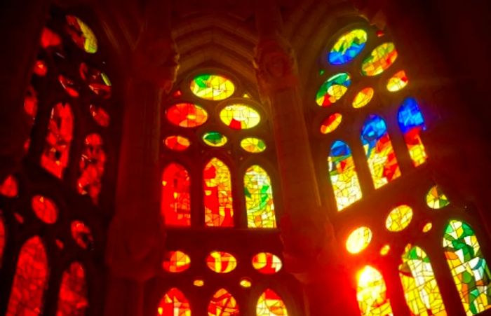 a look at the mosaics within La Sagrada Familia