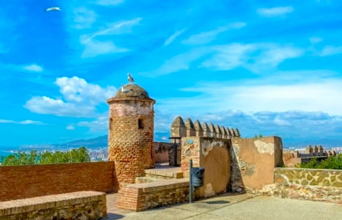 a glimpse of the Castillo de Gibralfaro