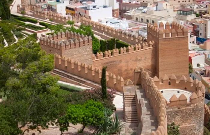 an aerial view of the Alcazaba fortress in Màlaga