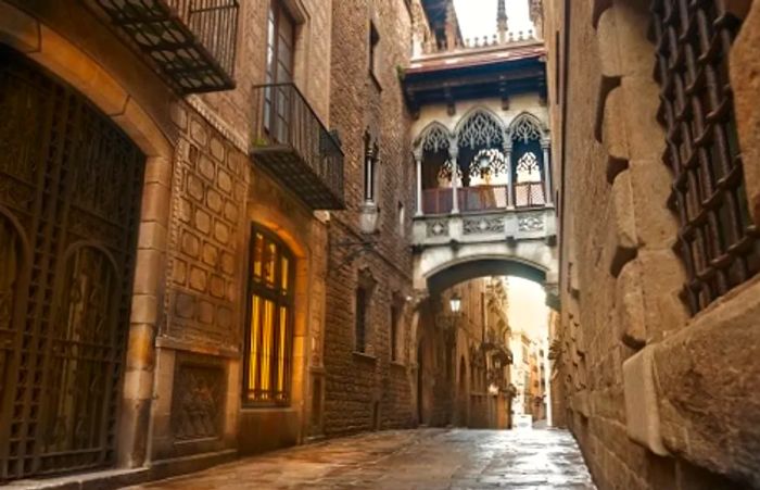 a glimpse of Barcelona's renowned Gothic Quarter