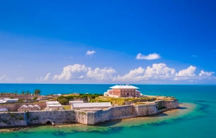 aerial view of the Commissioners House at King's Wharf, Bermuda