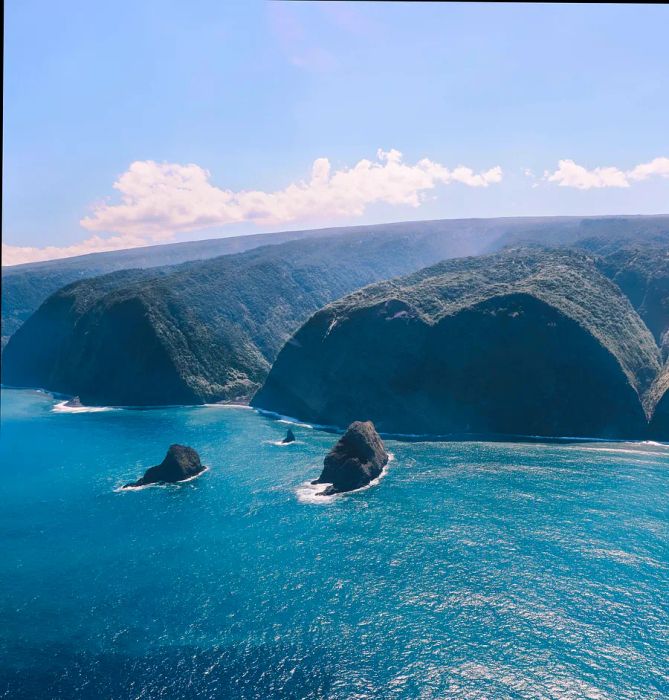 Stunning aerial view of Kona from a helicopter ride