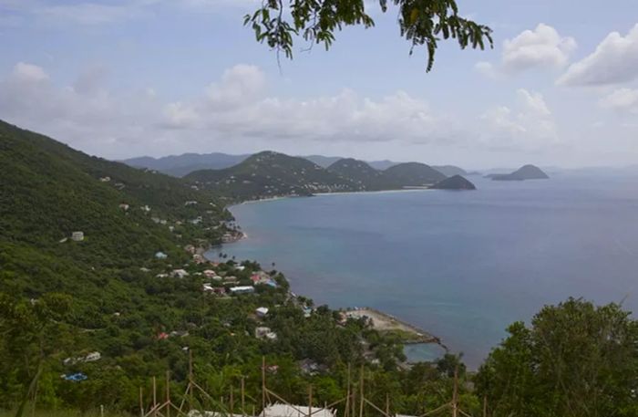 Scenic view of Pusser’s Landing by the sea