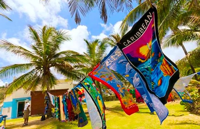 beach towels displayed in Barbados