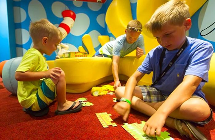 Children having fun at Dr. Seuss Bookville