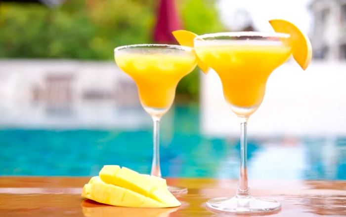 mango margarita by the pool