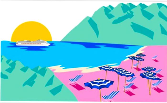 Vibrant illustration showcasing the beauty of the Italian coastline