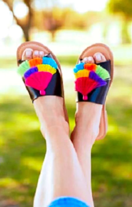 colorful tassel sandals perfect for a day in the park