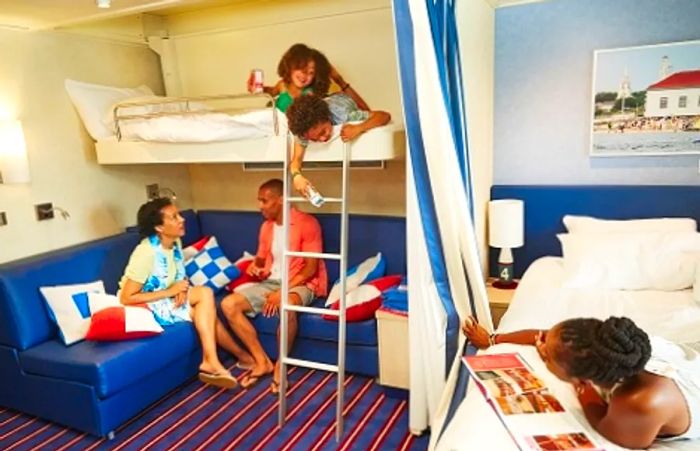 a family enjoying their stateroom experience